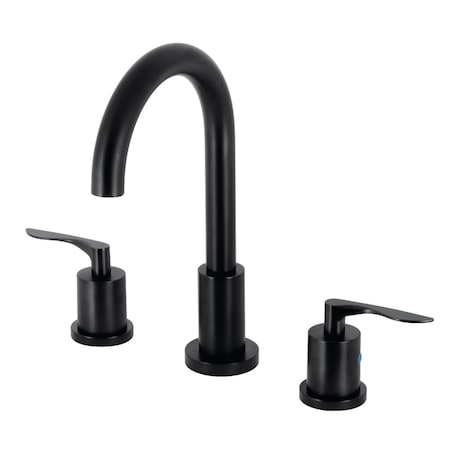 Kingston Brass FSC8920SVL Widespread Bathroom Faucet with Brass Pop-Up, Matte Black FSC8920SVL
